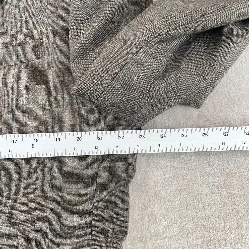 BANANA REPUBLIC Sport Coat‎ Blazer Men 44L Brown WindowPane Wool Two Button NWOT